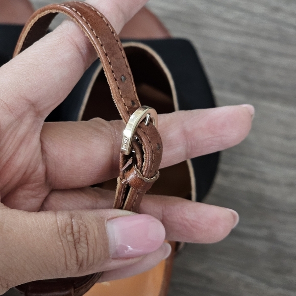 Rebecca Minkoff Ragini Black Gold Open-Toe Heels, Size 9 - Picture 9 of 11